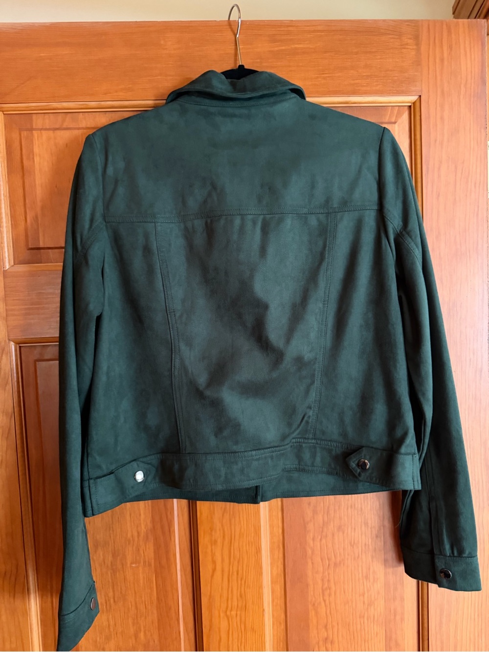 Kut from the Kloth Dark Green Suede Trucker Jacket - Picture 3 of 3